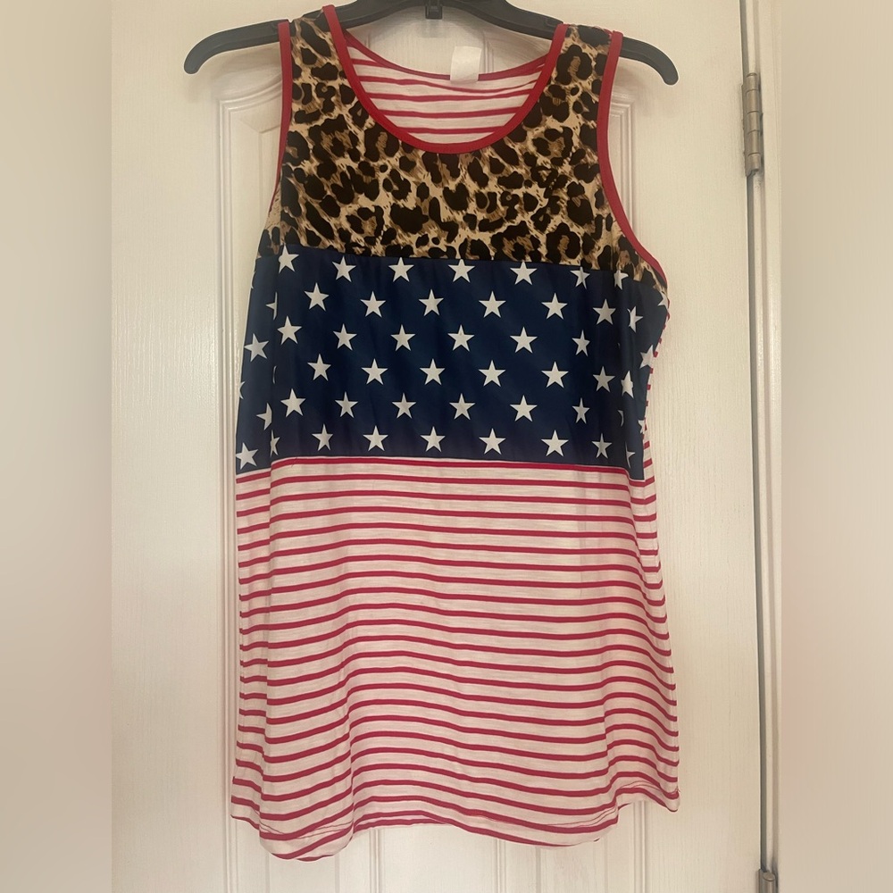 Patriotic animal print tank